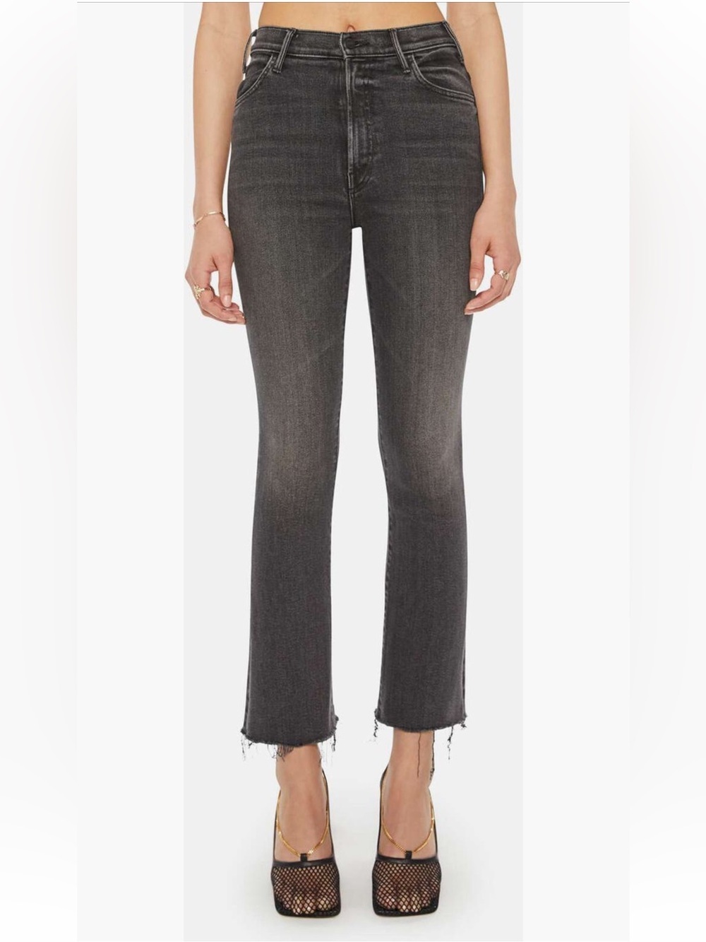 Mother The Hustler Ankle Fray jeans-Black-Size 25
